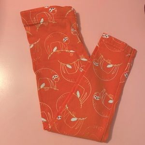 Carters 4T coral sloth leggings toddler girls